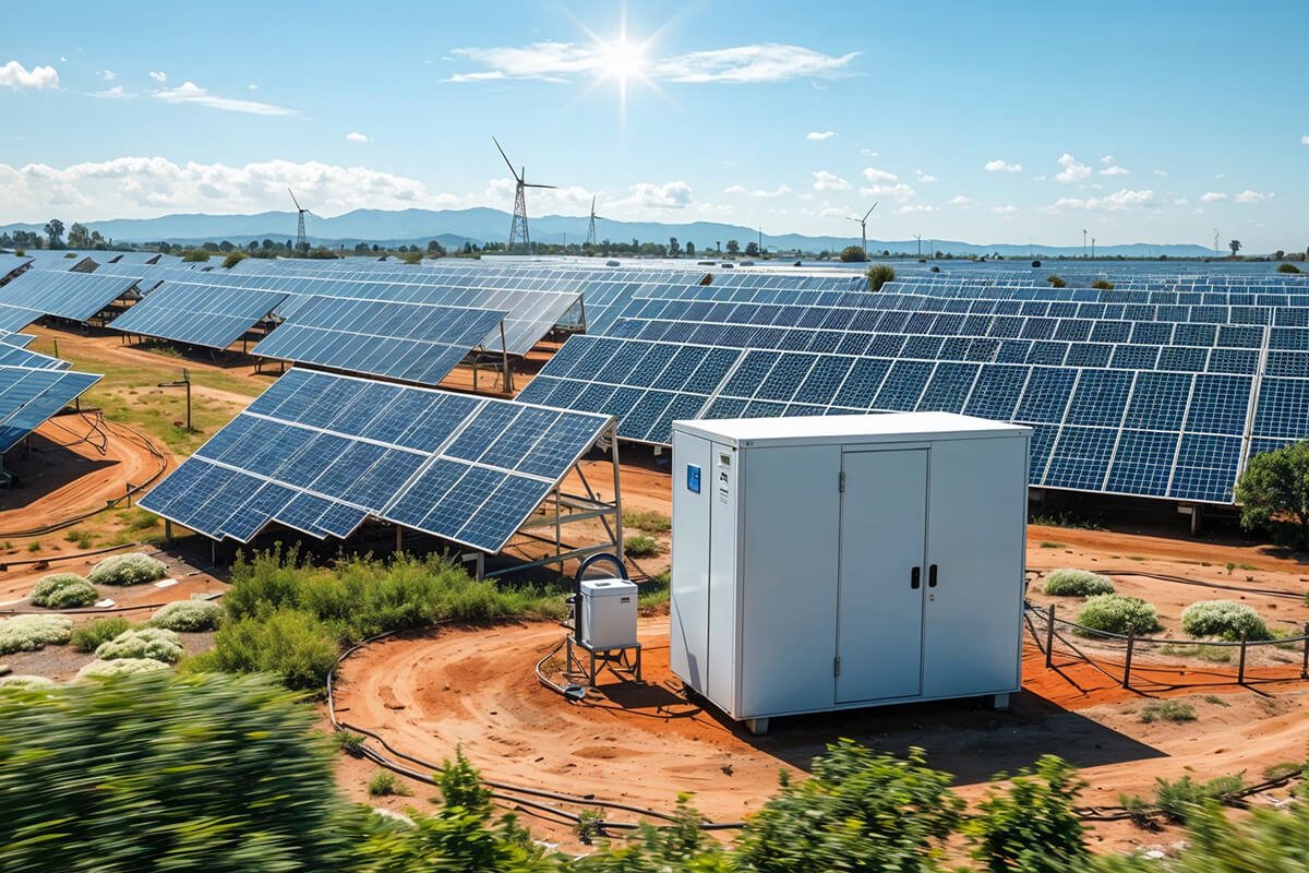 Solar battery storage facility
